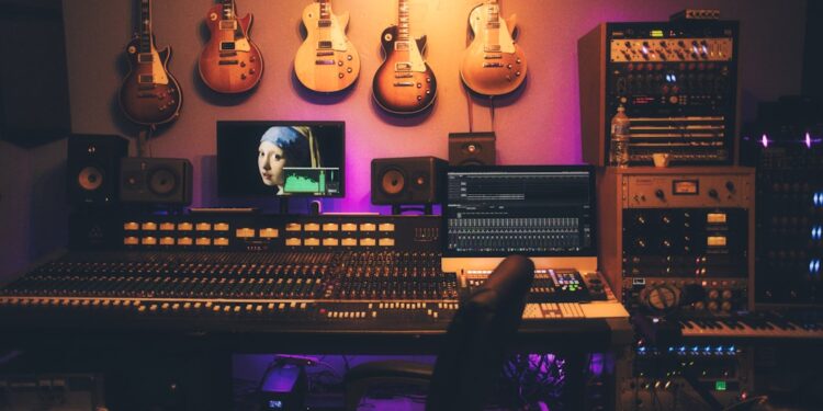 Music studio with premium, vintage and analog gear