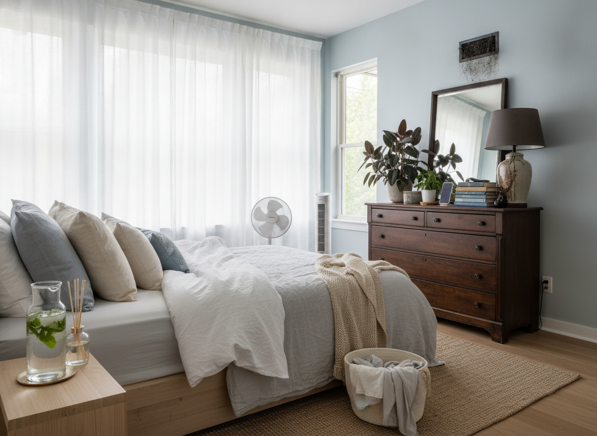 5 fouten die je slaapkamer 's nachts te warm maken en wat wel werkt