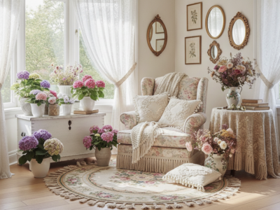 Grootmoederstijl met bloemen en franjes maakt comeback in interieur
