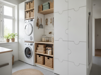 Zo richt je een kleine bijkeuken slim in met de kastentetris-methode